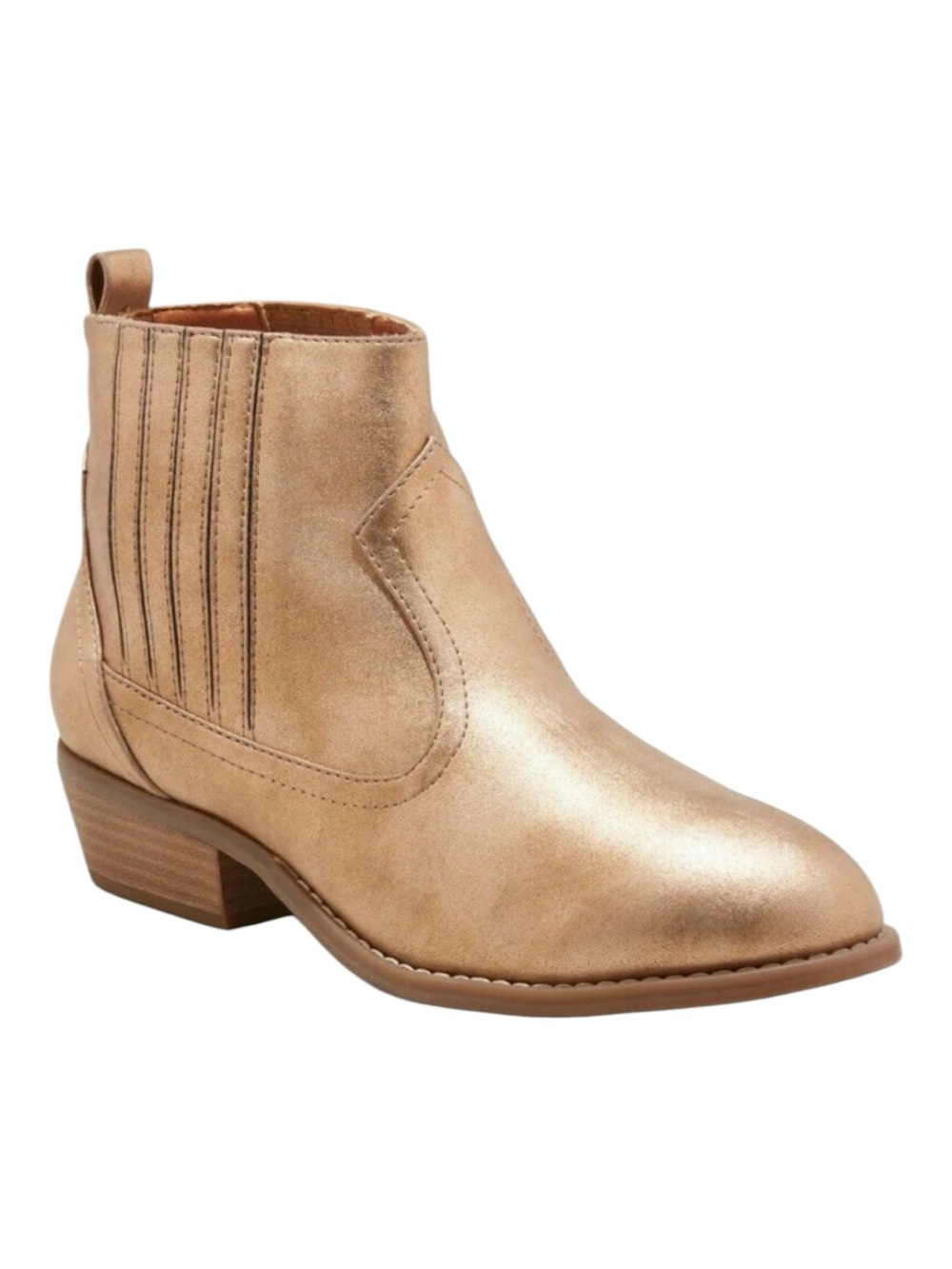 Universal Thread Gold Metallic Western Cowboy Ankle Boots NWT 5.5
